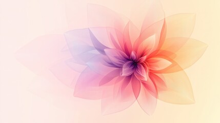Obraz premium Soft pastel colored flower design with gradient effects on a light background. Generative AI