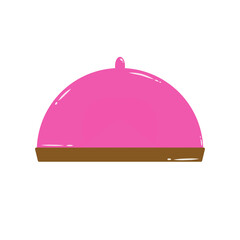 Doodle Icon food tray hotel or restaurant illustration on transparent background that can be use for background, slide view, social media, sticker, scrapbook and etc. | Aesthetic with pink brown color