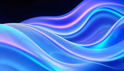 Fototapeta premium An abstract composition of cool-toned iridescent waves, resembling a digital data flow