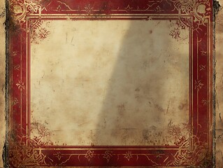 Antique Parchment Frame Decorated With Intricate Gold Designs