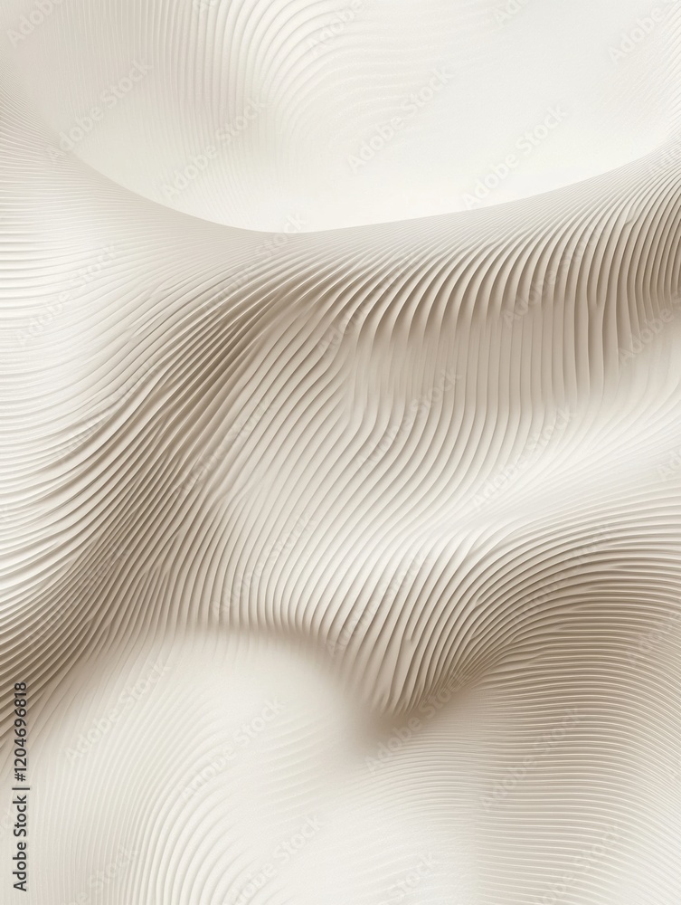 Poster subtle texture of smooth beige fabric with flowing lines in a soft and calming arrangement. generati