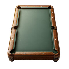 Obraz premium Classic Green Pool Table with Brown Leather Accents Isolated on transparent background