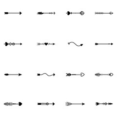 modern arrow icon logo with ornaments and a touch of love