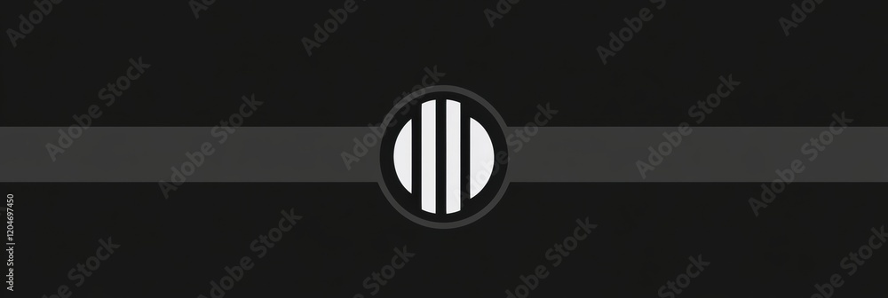 Aufkleber Understanding minimalist design through a black and white symbol on a solid background. Generative AI