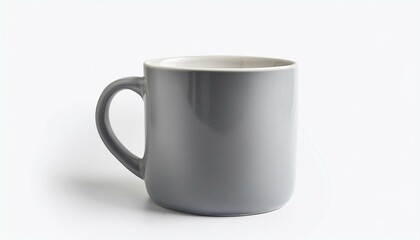 Fototapeta premium Simple gray mug on white background.