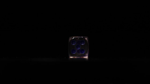 Multicolor Transparent Dice D6 360&deg; Spin Animation