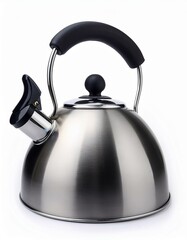 Sleek stainless steel kettle with a modern design, perfect for any kitchen.
