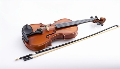 Fototapeta premium A classic violin with bow, ready to play.