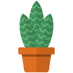 Sansevieria plant leaves on the pot vector