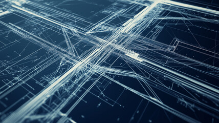 industrial blueprint showing the layout of a factory floor,