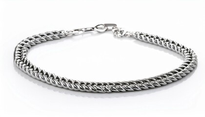 Silver chain bracelet with a double twist design.
