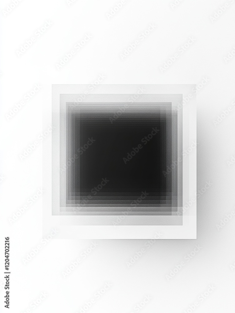 Poster Abstract monochrome square with layered effects creating a modern art piece in a minimalist setting. Generative AI