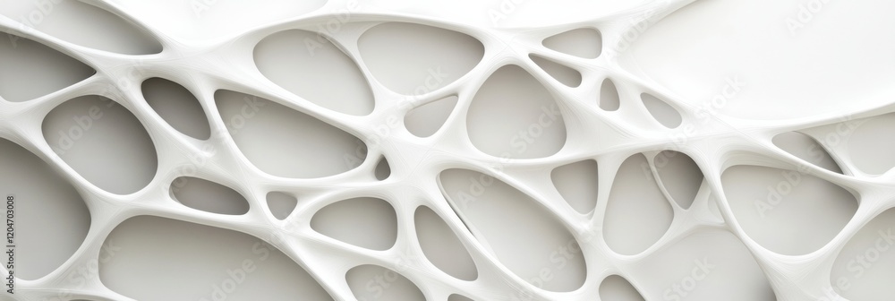 Aufkleber Creative white abstract design showcasing intricate patterns on a textured surface. Generative AI
