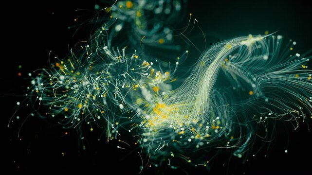 4k Abstract Particle Wave Lines Dots Background - Colors, Road, - Beautiful Glitter Loop stock video 4K stock video