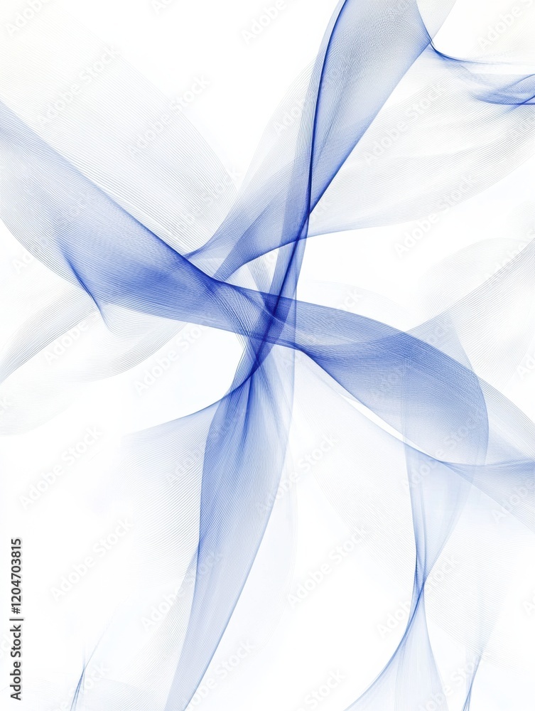 Aufkleber Colorful blue abstract background with flowing shapes and smooth curves in a minimalist style. Generative AI