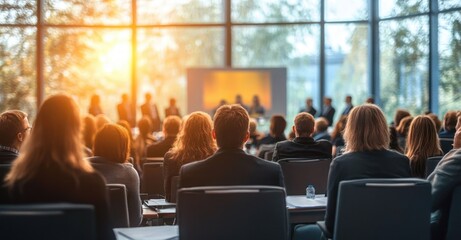 Fototapeta premium Diverse Audience Engaged in Panel Discussion at Conference Business Event