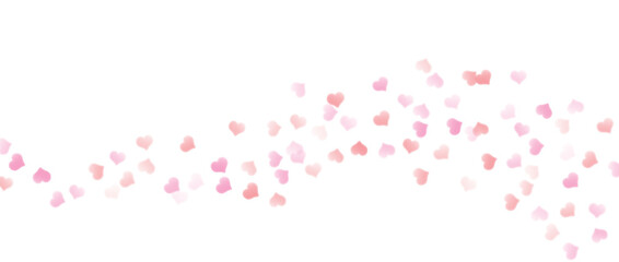 Pink red hearts background, cute flying hearts illustration for Valentine day greeting card invitation, banner poster design