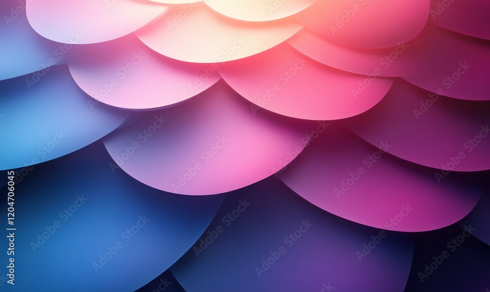 Poster modern abstract circular shapes in blue and purple gradient background
