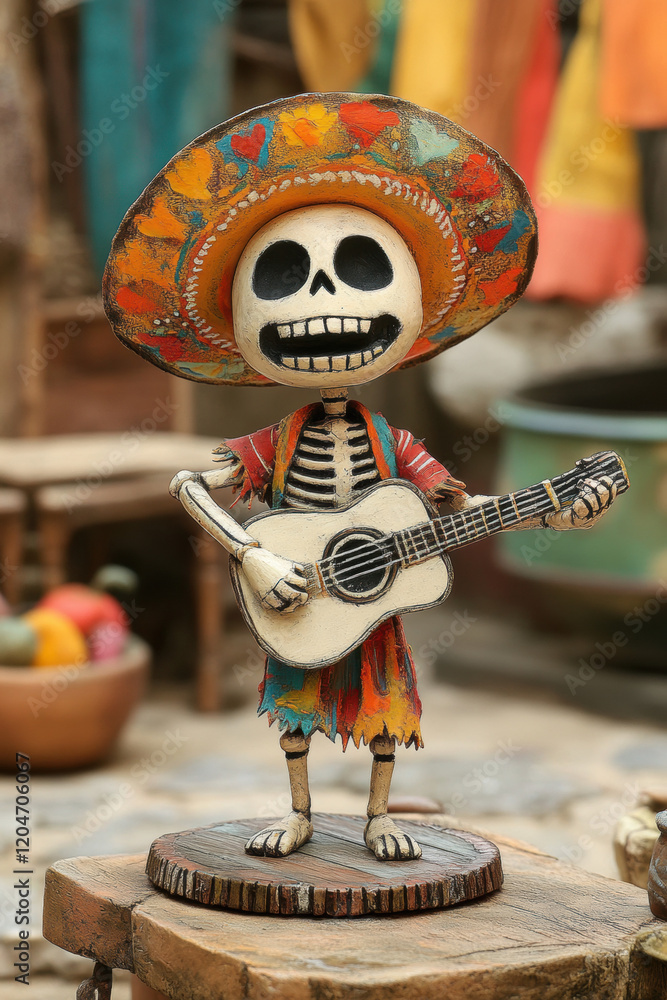 Poster skeleton claymation, a claymation skeleton character standing on a stage, designed for high fidelity