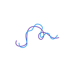 illustration of intertwined blue and purple threads