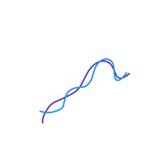 illustration of intertwined blue and purple threads