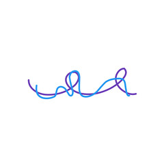 illustration of intertwined blue and purple threads