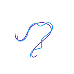 illustration of intertwined blue and purple threads