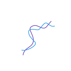 illustration of intertwined blue and purple threads