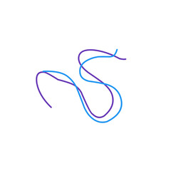 illustration of intertwined blue and purple threads