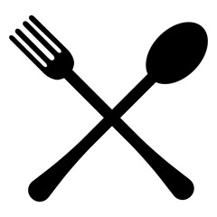 Spoon and fork logo, icon, sign vector