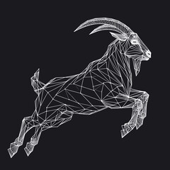 Geometric vector illustration of a goat
