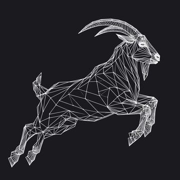 Geometric vector illustration of a goat