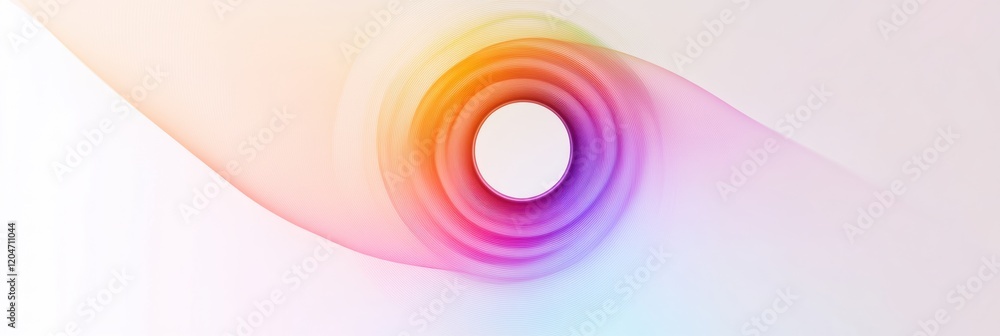 Poster colorful abstract swirl creating a vibrant circular pattern in soft hues with a white center. genera
