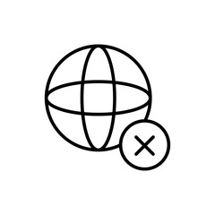 Offline mode outline icons, minimalist vector illustration ,simple transparent graphic element .Isolated on white background