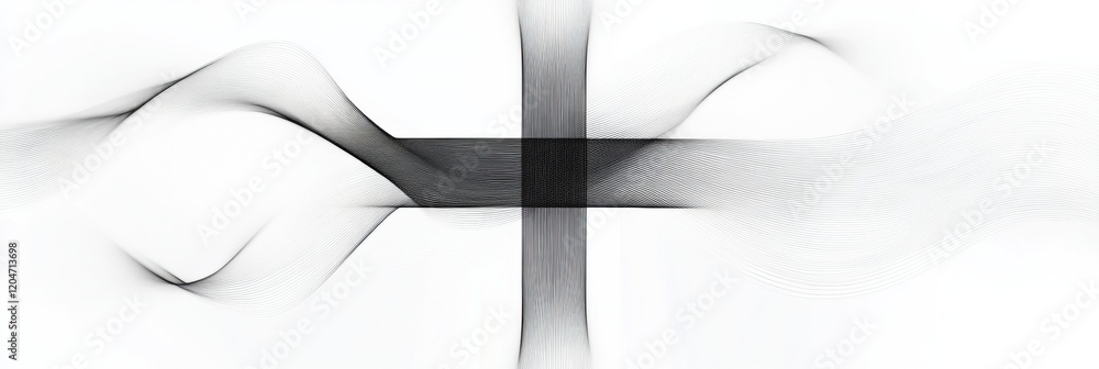 Fototapete abstract design showcasing smooth curves and lines in black and white over a gray background. genera