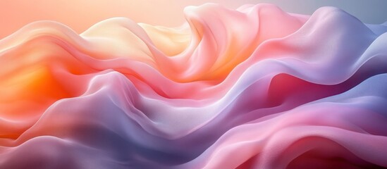 Obraz premium Abstract pastel fabric waves, flowing, colorful, soft texture background.