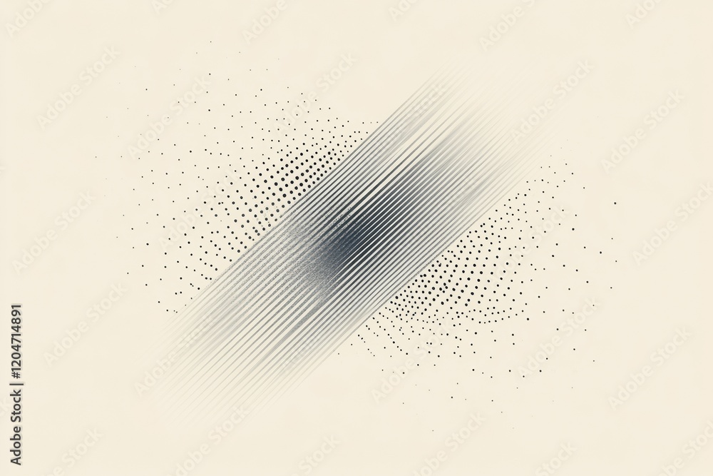Leinwandbilder Abstract art with fine lines and dotted textures on a light background creates a modern and minimalist aesthetic. Generative AI