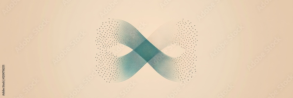 Poster Colorful abstract design showcasing intertwined shapes on a light background with subtle speckled details. Generative AI