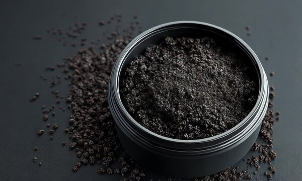 black tea in a glass jar