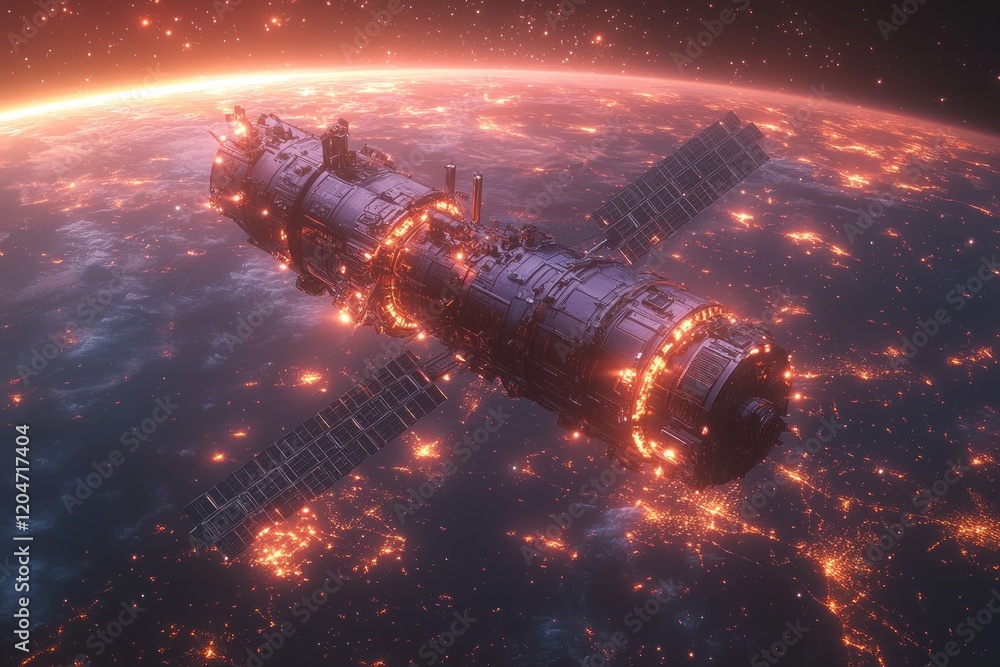 Poster global internet satellite in low earth orbit for high speed data communication and telecommunication