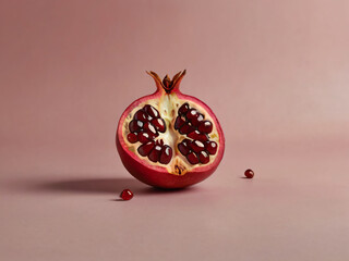 Pomegranates with a clean background, ideal for product photography.