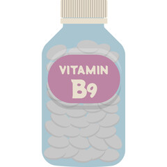 bottle of vitamin b9 vector