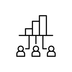 Business analytics outline icons, minimalist vector illustration ,simple transparent graphic element .Isolated on white background