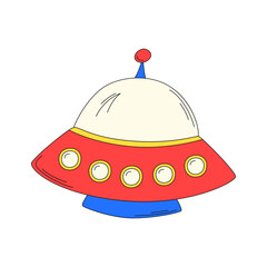 UFO Cute Children's Toy Illustration