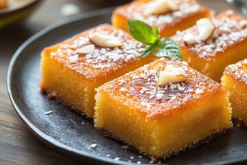 Coconut semolina cake from the Middle East