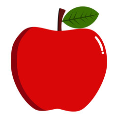 red apple with leaf
