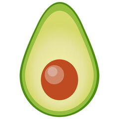 vector illustration of an sliced avocado