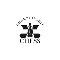 King Chess Piece Logo Vector Design Illustrations