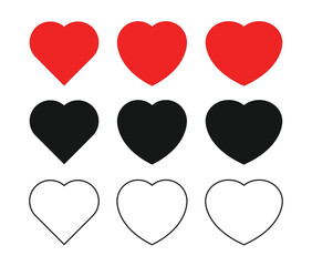 Red, dark and shape heart vector design, love vector icon design
