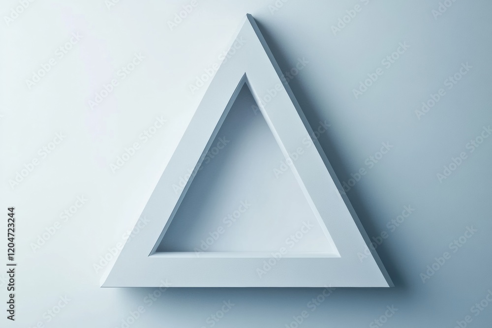 Poster Minimalist triangular frame on a light background showcasing modern design concepts and artistic interior aesthetics. Generative AI